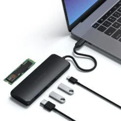 Satechi USB-C Multiadapter med SSD-plats Svart