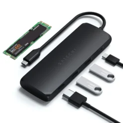Satechi USB-C Multiadapter med SSD-plats Svart