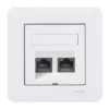 Schneider Electric Exxact Infällt UTP-nätverksuttag Cat.6 2-port