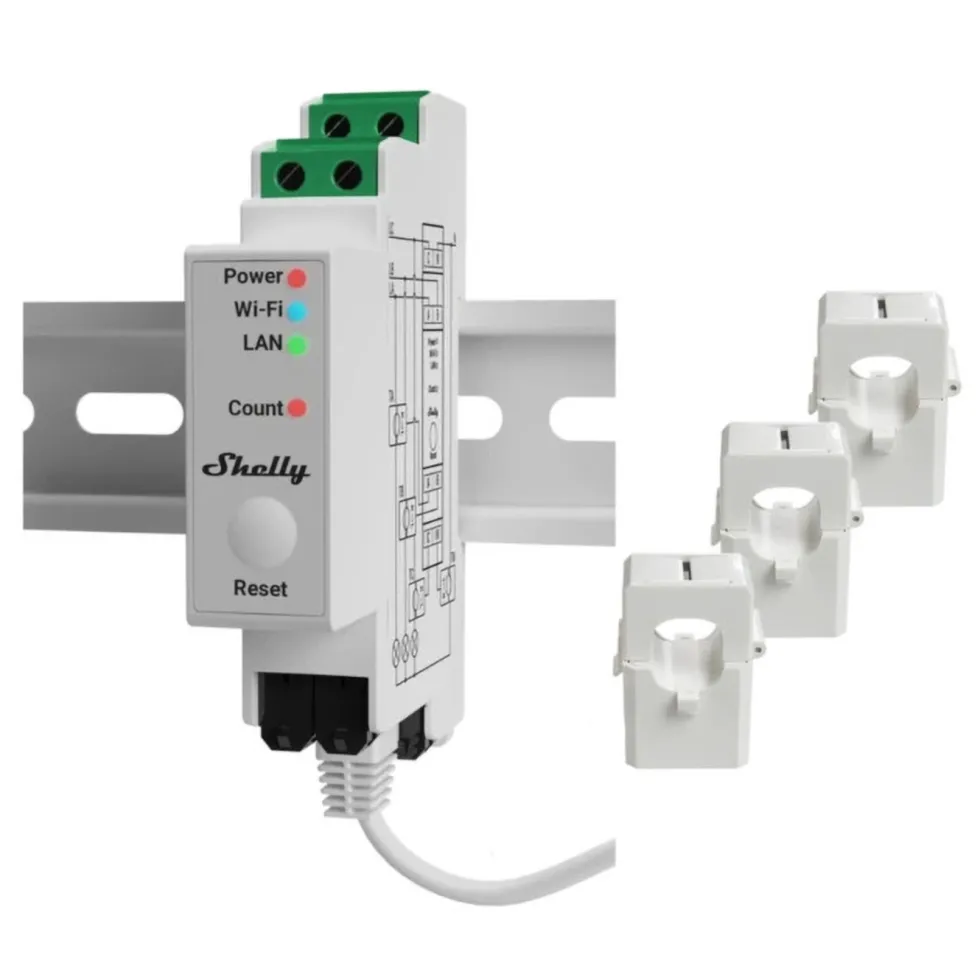 Shelly Pro 3EM Energimätare 120 A