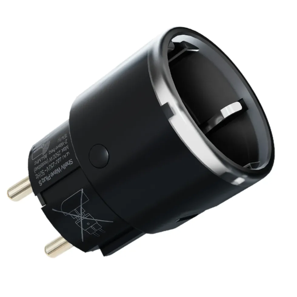 Shelly Wave Plug S LR – smart Z-Wave-plugg med energimätning Svart