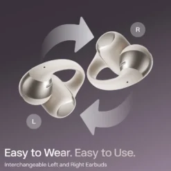 Shokz OpenDots One – Trådlösa öppna clip-on-hörlurar Grå