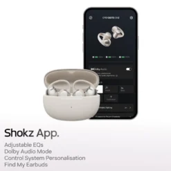 Shokz OpenDots One – Trådlösa öppna clip-on-hörlurar Grå