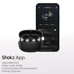 Shokz OpenDots One – Trådlösa öppna clip-on-hörlurar Svart