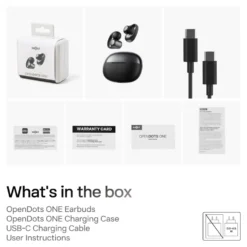 Shokz OpenDots One – Trådlösa öppna clip-on-hörlurar Svart
