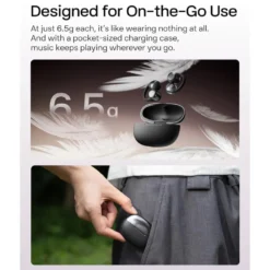 Shokz OpenDots One – Trådlösa öppna clip-on-hörlurar Svart