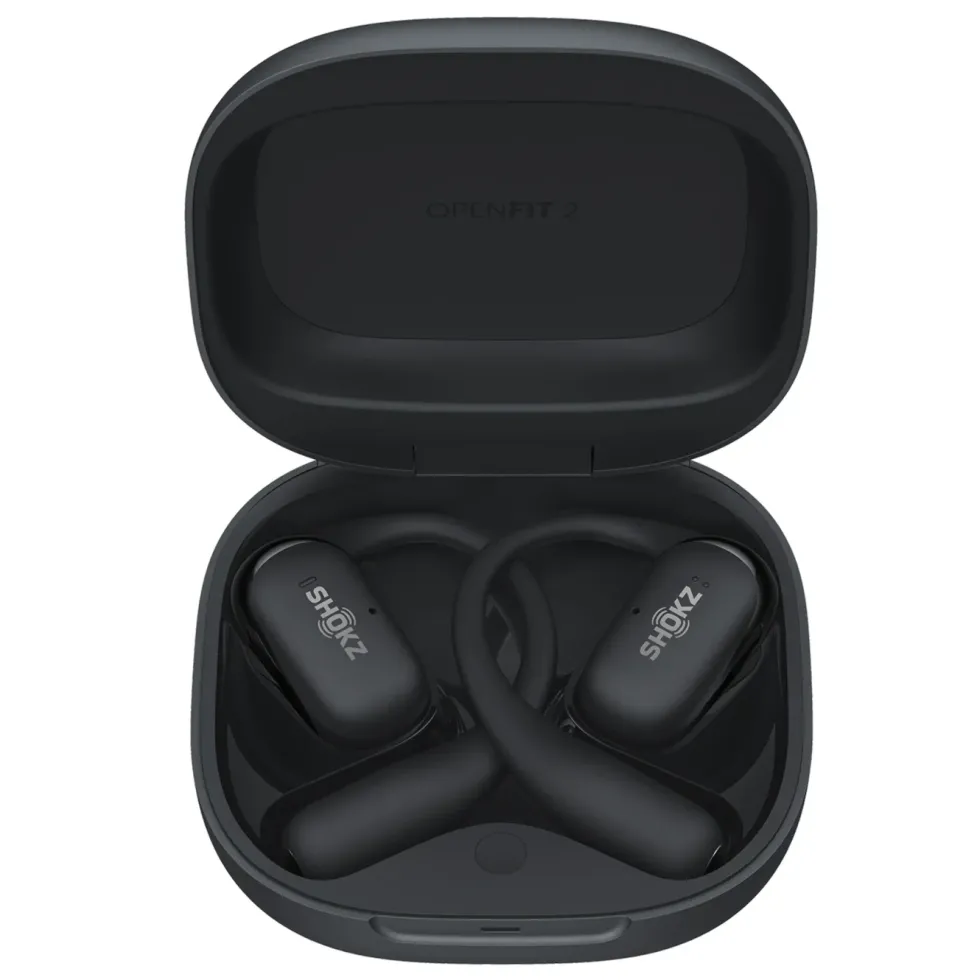 Shokz OpenFit 2+ open-ear-hörlurar Svart