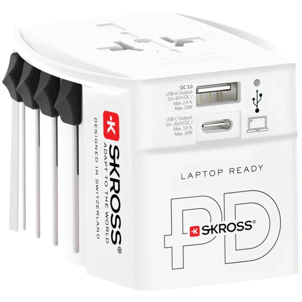 Skross AC30 PD ojordad reseadapter med USB PD 30 W