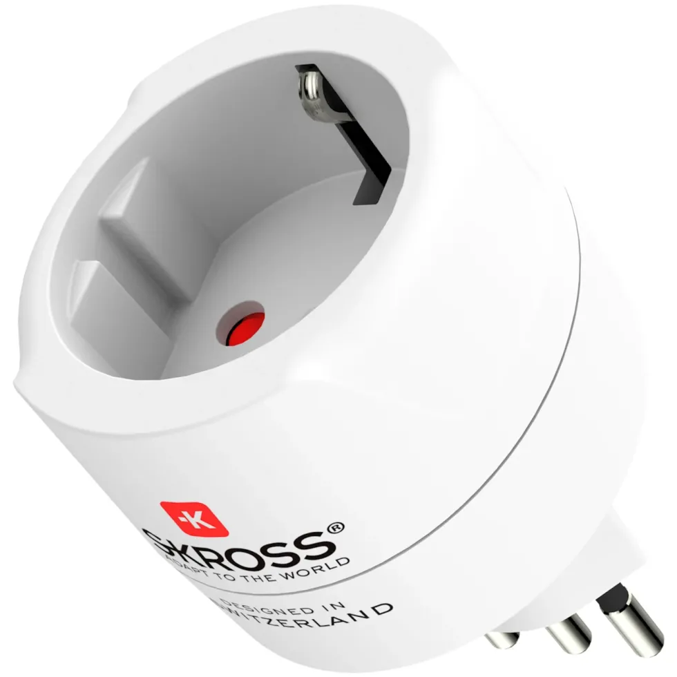 Skross Jordad reseadapter Schweiz, Italien och Brasilien