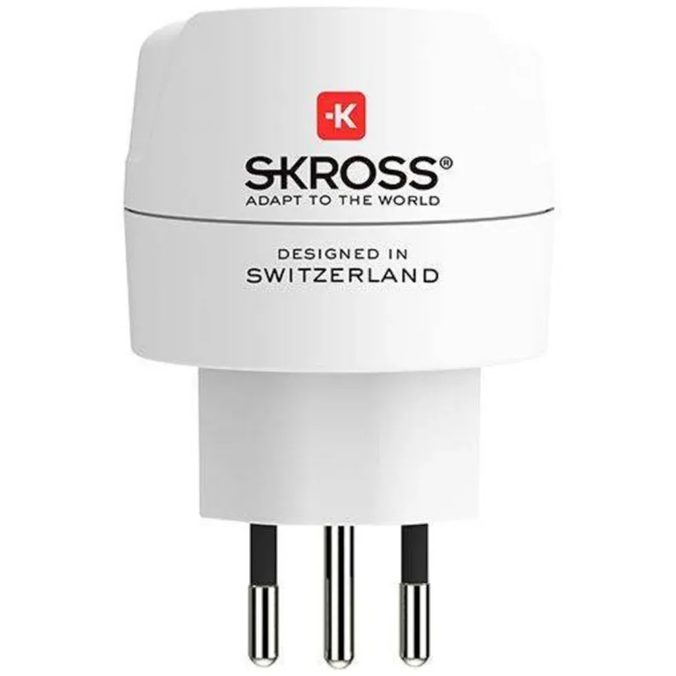 Skross Jordad reseadapter Schweiz, Italien och Brasilien