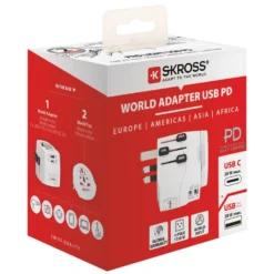 Skross Jordad reseadapter Universal med USB-uttag
