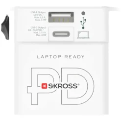 Skross Ojordad reseadapter Universal med USB PD 65W
