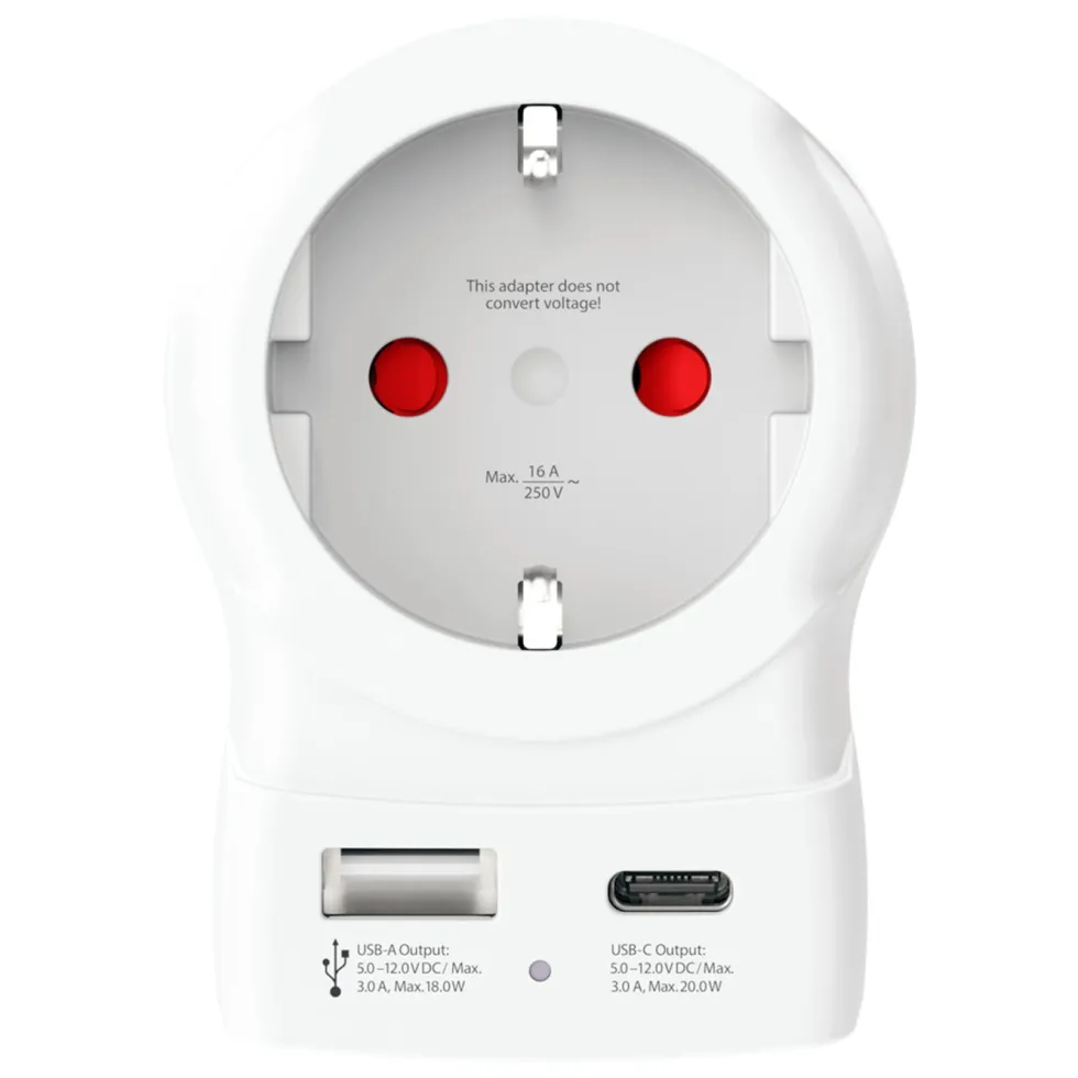 Skross Reseadapter Europa till UK USB AC PD 20W