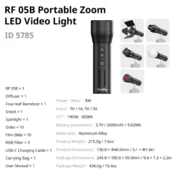SmallRig RF 05B portabel LED-videolampa med zoom