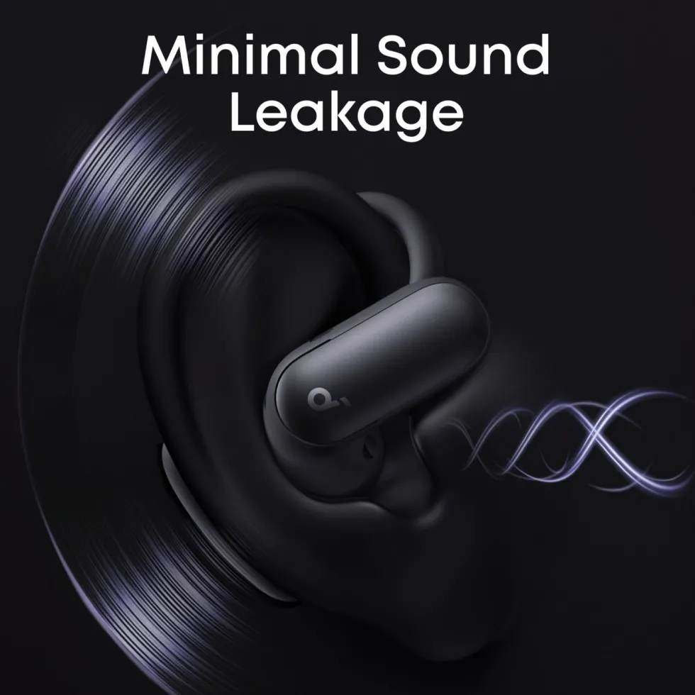 Soundcore AeroFit 2 Pro open ear-hörlurar med brusreducering Svart
