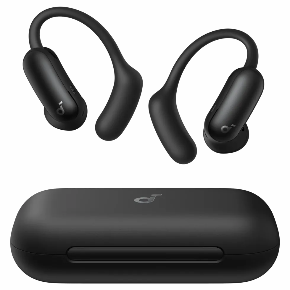 Soundcore AeroFit 2 Pro open ear-hörlurar med brusreducering Svart