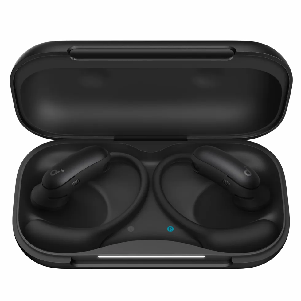 Soundcore AeroFit 2 Pro open ear-hörlurar med brusreducering Svart