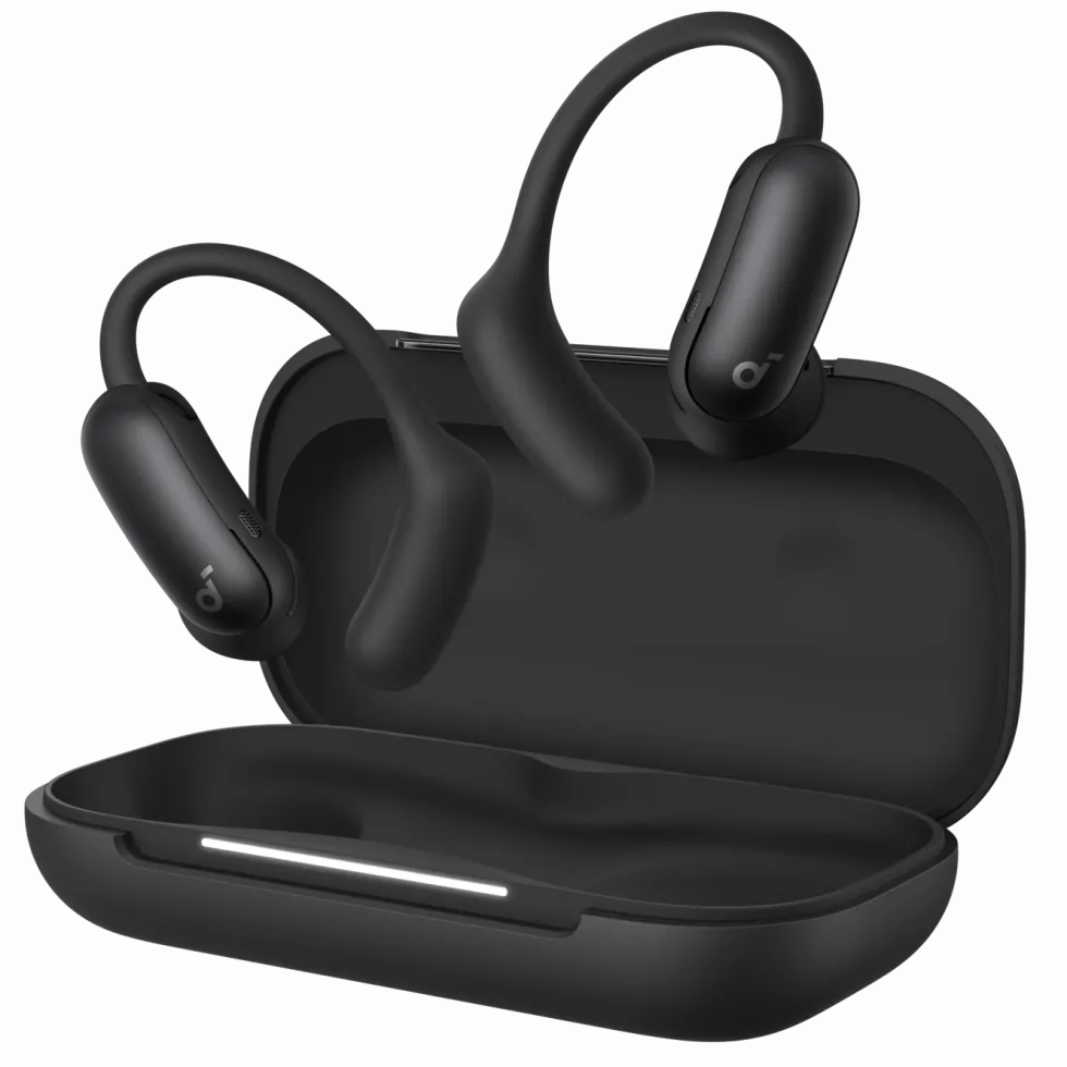 Soundcore AeroFit 2 Pro open ear-hörlurar med brusreducering Svart