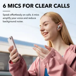 Soundcore Liberty 4 NC trådlösa hörlurar med brusreducering Clear White