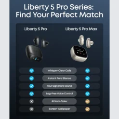 Soundcore Liberty 5 Pro trådlösa in-ear-hörlurar Svart