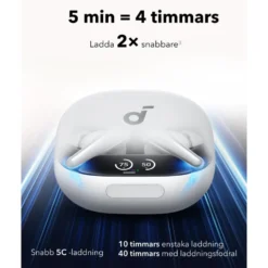 Soundcore Liberty 4 Pro trådlösa hörlurar med brusreducering White