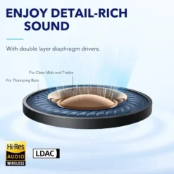 Soundcore Space A40 trådlösa hörlurar med brusreducering Vit