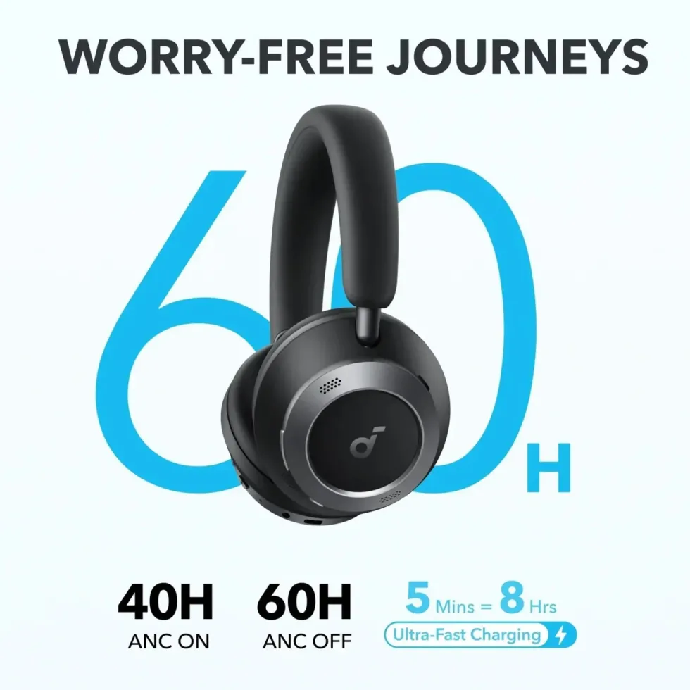 Soundcore Space One Pro trådlösa ANC-hörlurar Jet Black