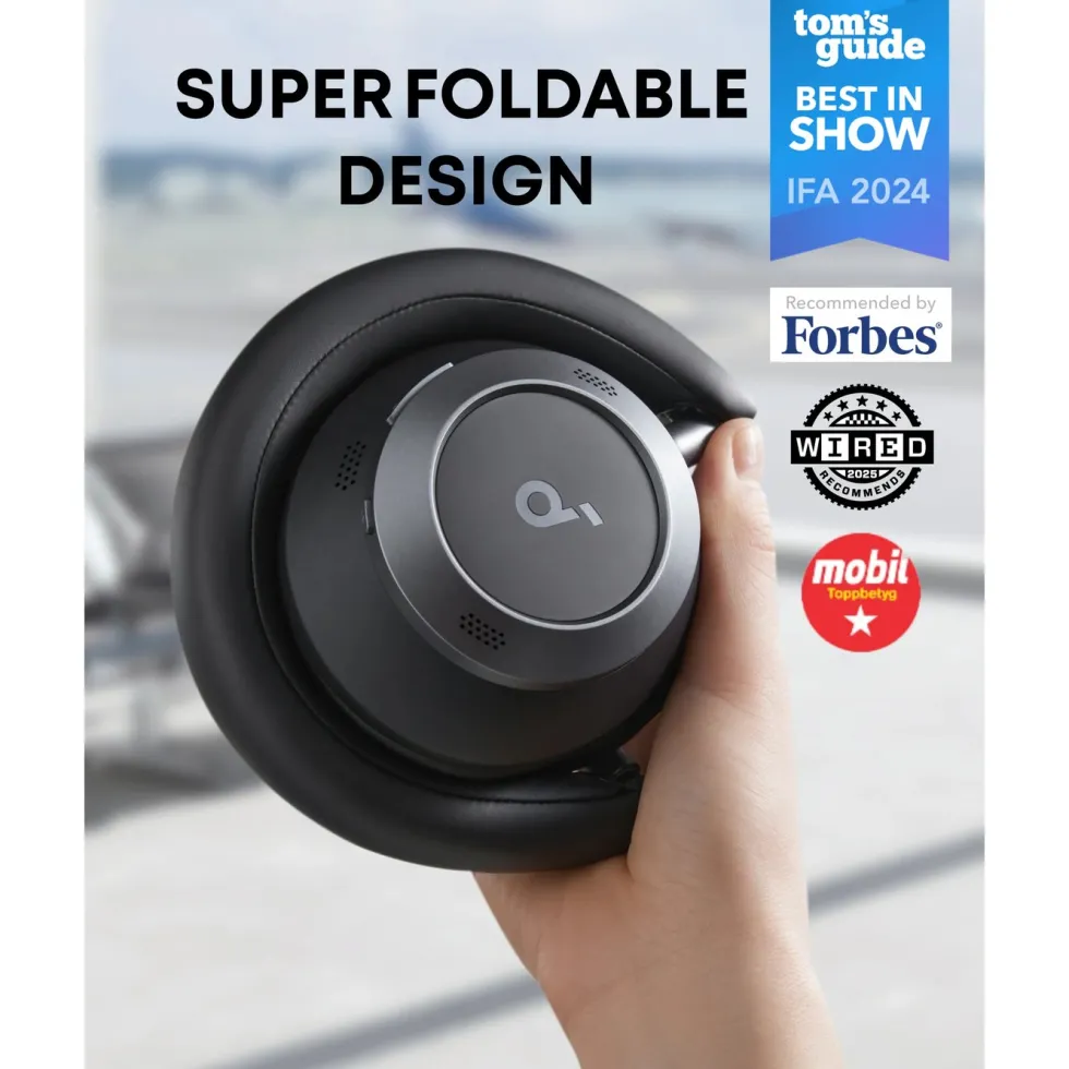 Soundcore Space One Pro trådlösa ANC-hörlurar Jet Black