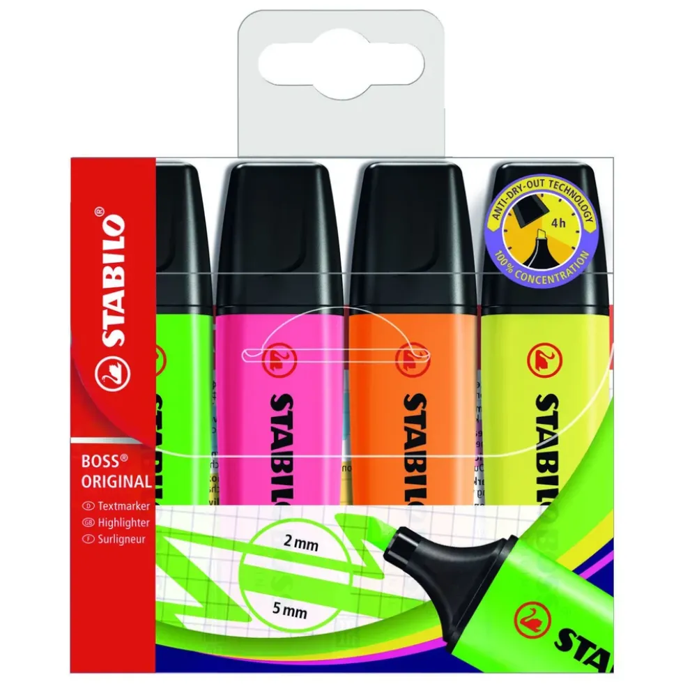 Stabilo Boss Original överstrykningspennor 4-pack