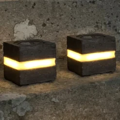 Star Trading Stonecube Trädgårdsbelysning med solceller 2-pack
