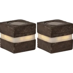 Star Trading Stonecube Trädgårdsbelysning med solceller 2-pack
