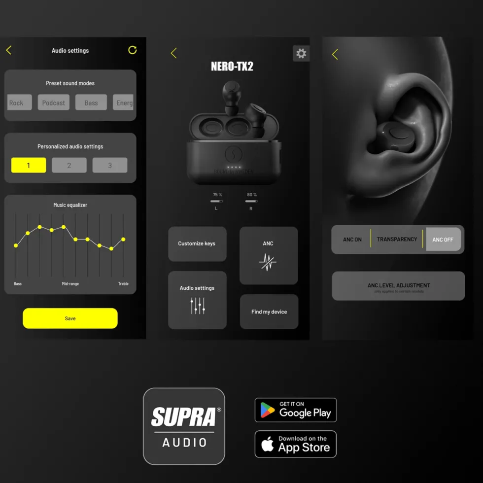 Supra NERO-TX2 trådlösa in-ear-hörlurar Vit