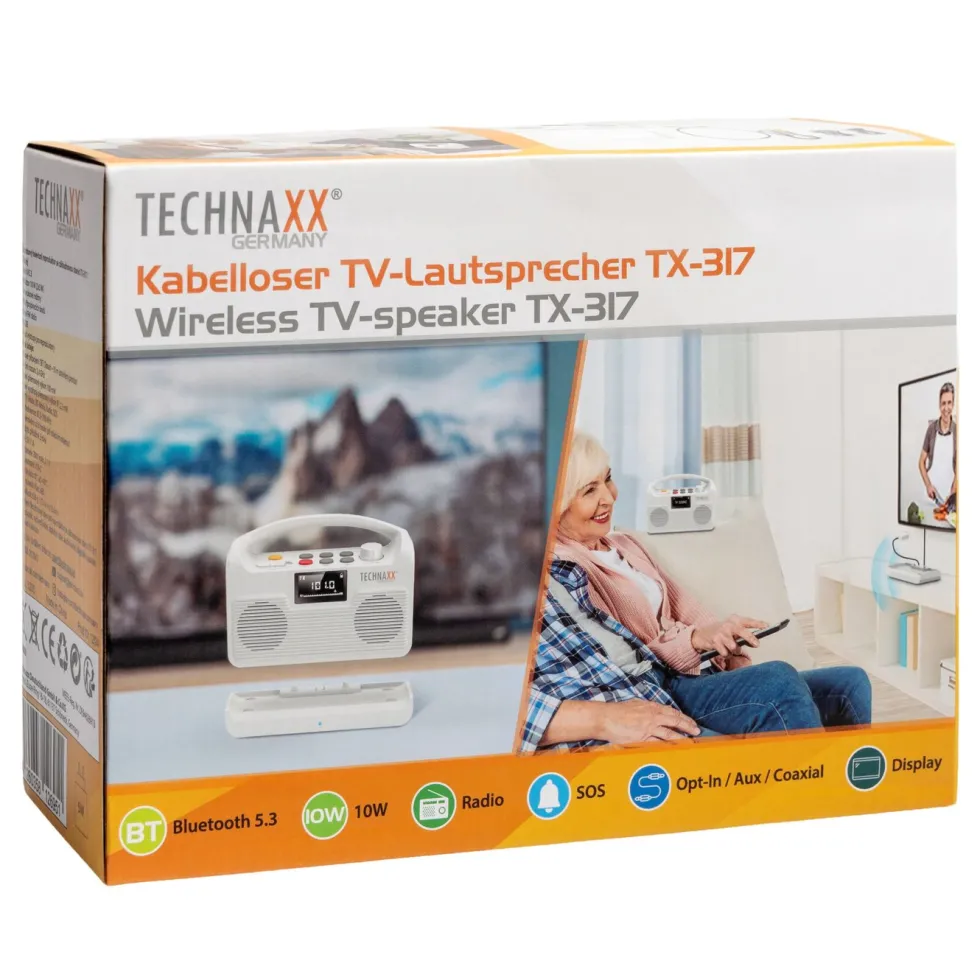 TECHNAXX Trådlös tv-högtalare TX-317