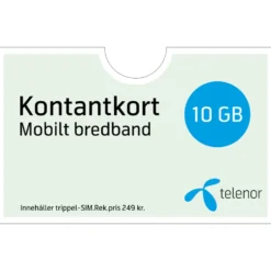 Telenor Mobilt Bredband Kontantkort 1 månad 10 GB