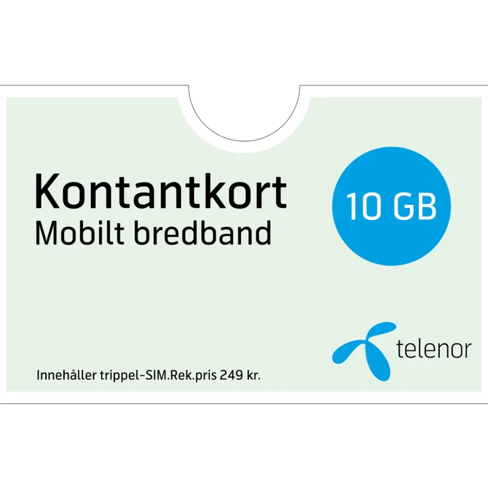 Telenor Mobilt Bredband Kontantkort 1 månad 10 GB