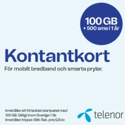 Telenor Mobilt bredband 1 år 100 GB