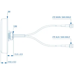 Teltonika 4G-antenn med Mimo 2,5 dBi