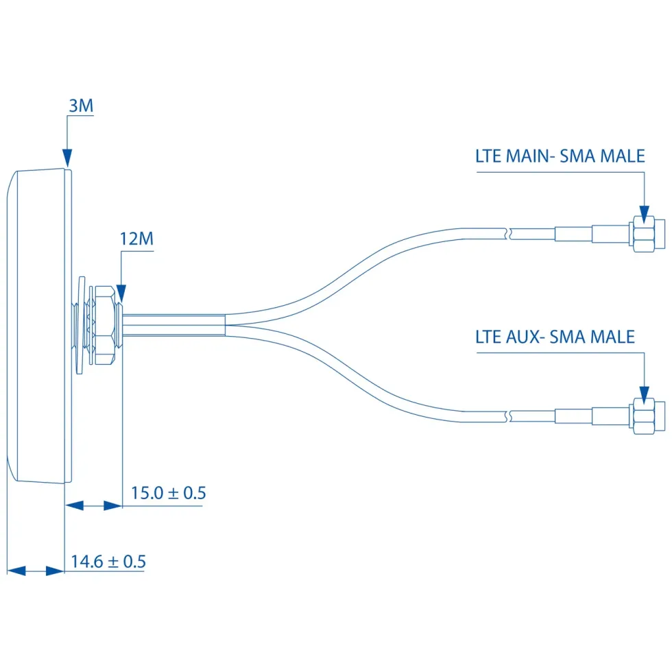 Teltonika 4G-antenn med Mimo 2,5 dBi