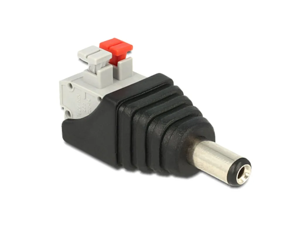 Terminalblock med DC-kontakt 5,5x2,1 mm