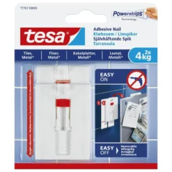 Tesa Justerbar häftspik för kakel och metall 4 kg 2-pack