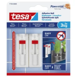 Tesa Justerbar häftspik för kakel och metall 3 kg 2-pack