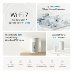 TP-Link Deco BE68 wifi 7-meshsystem BE14000 med 10G-port 1-pack
