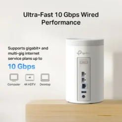 TP-Link Deco BE68 wifi 7-meshsystem BE14000 med 10G-port 1-pack
