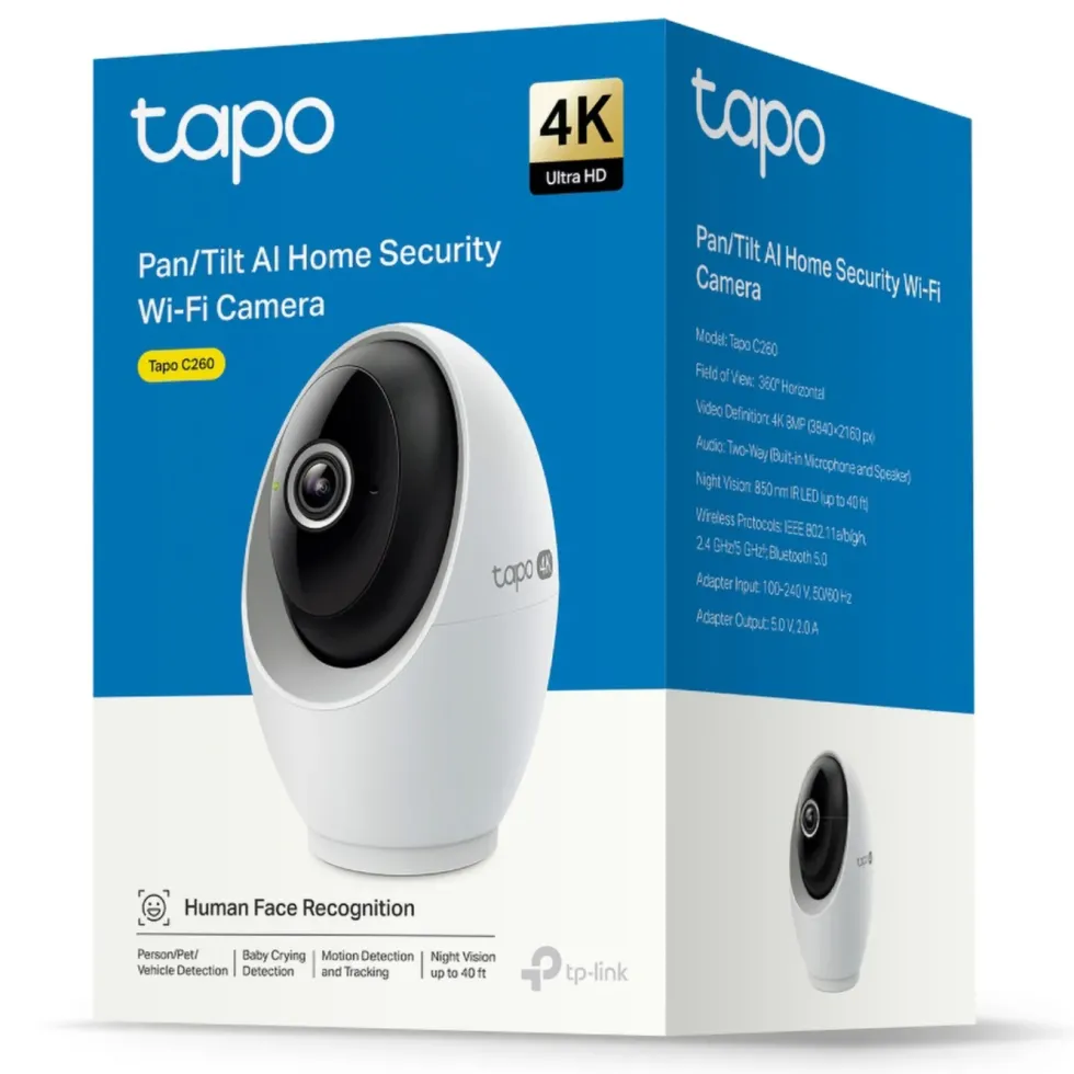 TP-Link Tapo C260 Pan/Tilt AI Övervakningskamera