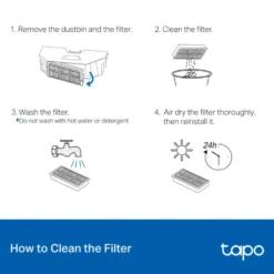 TP-Link Tapo RVA520 HEPA-filter för robotdammsugare 4-pack
