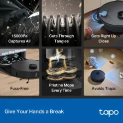 TP-Link Tapo RV50 Pro Omni – Robotdammsugare med basstation