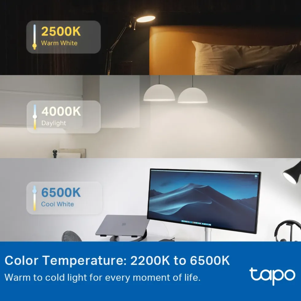 TP-Link Tapo Smart RGB LED-lampa 1100 lumen E27