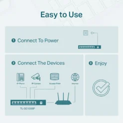 TP-Link TL-SG1008P PoE+-gigabitswitch 8 portar