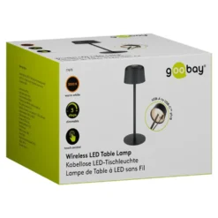Trådlös LED-bordslampa 25 cm Svart