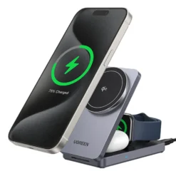 Ugreen 3-i-1 Laddställ med QI2 15 W